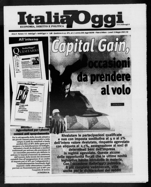 Italia oggi : quotidiano di economia finanza e politica